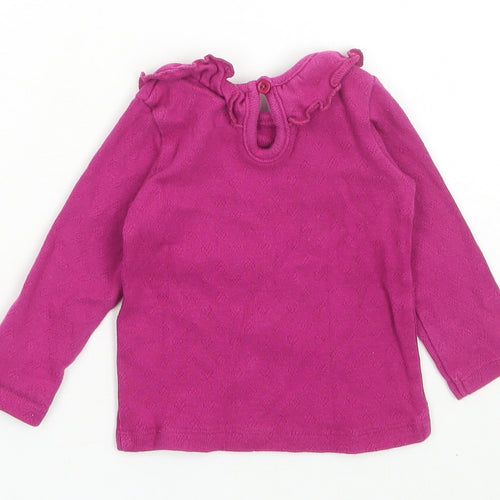 Dunnes Stores Girls Purple Cotton Basic T-Shirt Size 6-9 Months Round Neck Pullover