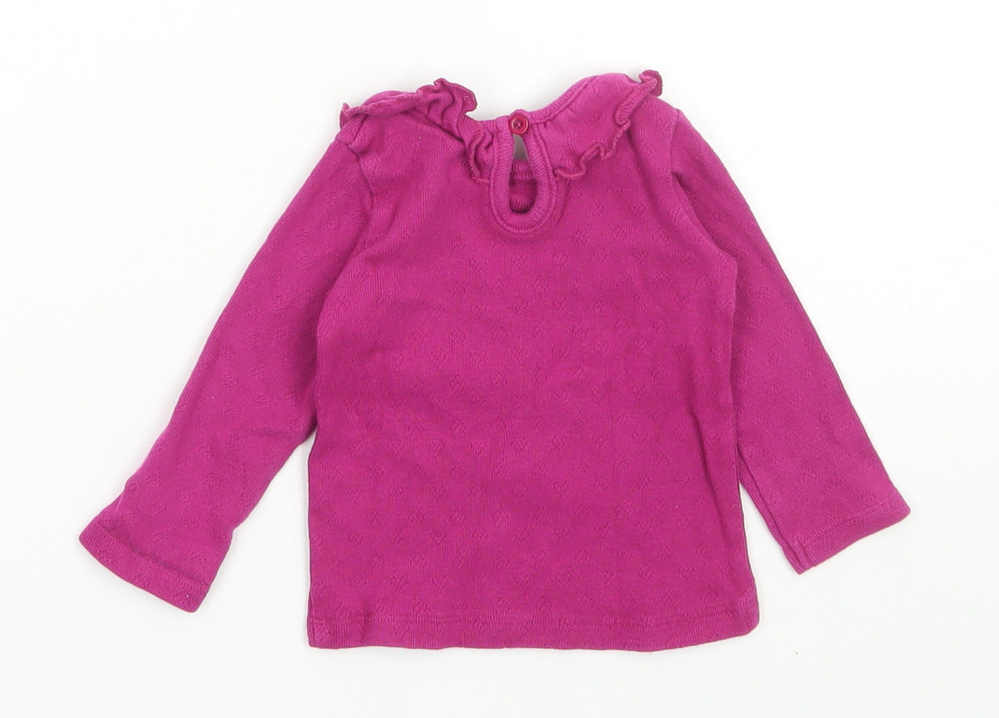 Dunnes Stores Girls Purple Cotton Basic T-Shirt Size 6-9 Months Round Neck Pullover