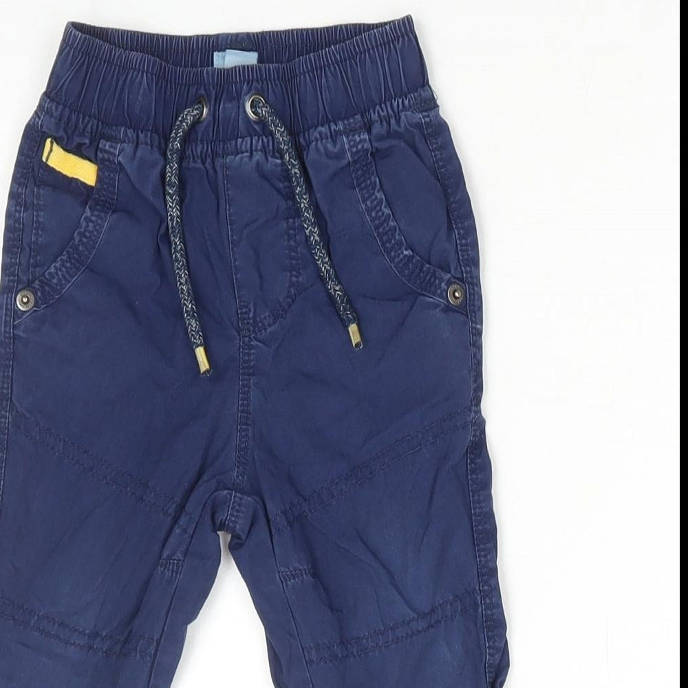 Gap Baby Blue Cotton Cargo Trousers Size 12-18 Months Drawstring