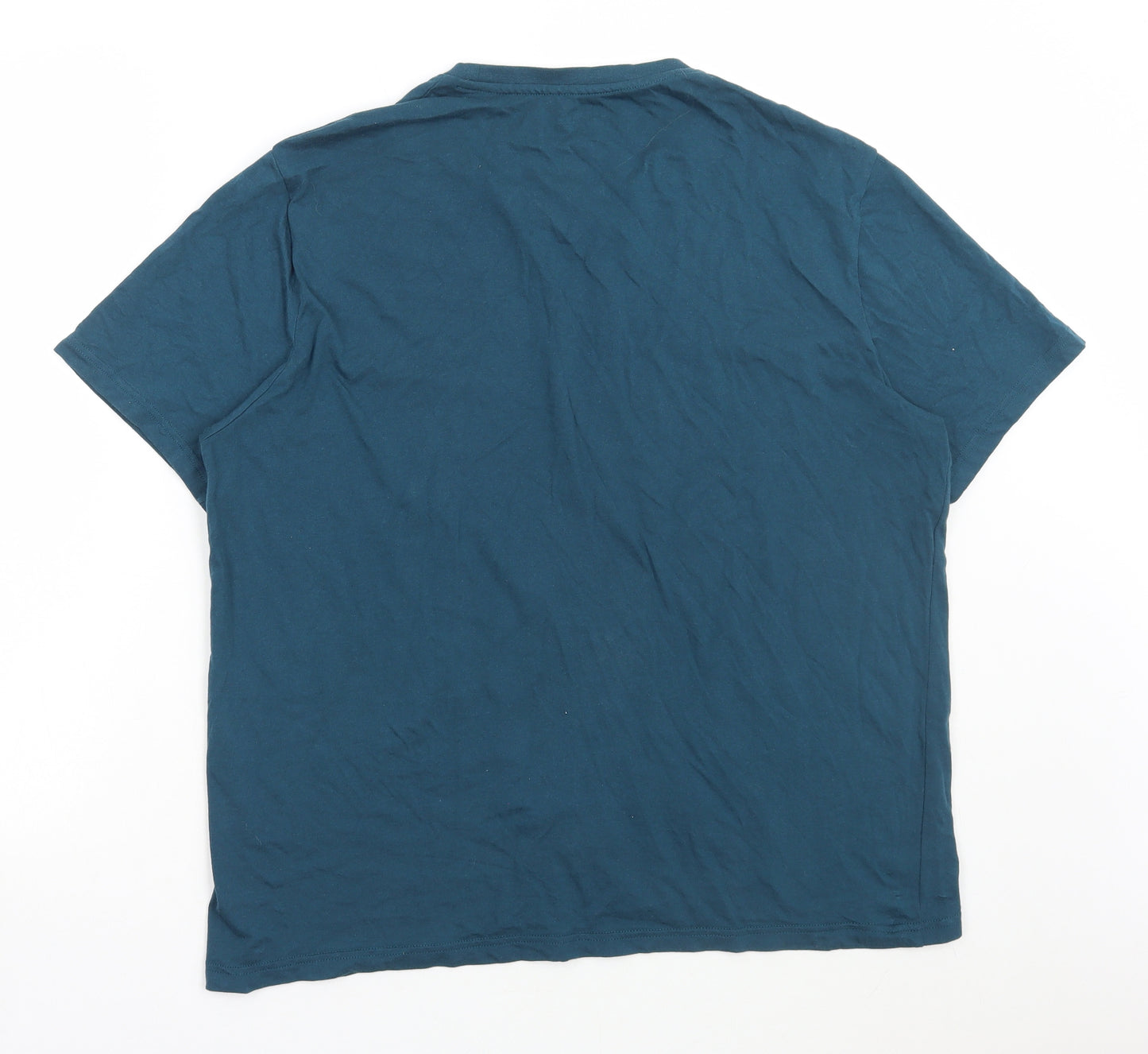 Jeff Banks Mens Blue Cotton T-Shirt Size L Round Neck
