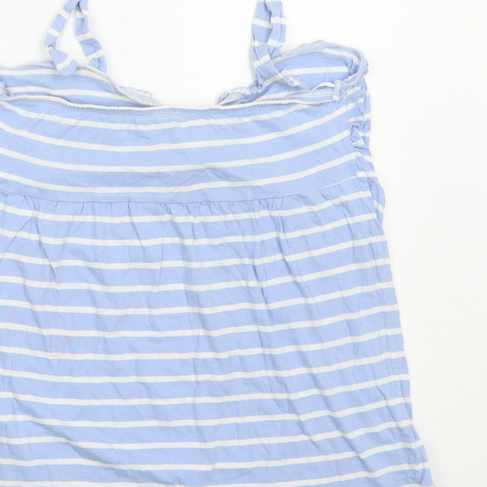 George Womens Blue Striped Cotton Basic T-Shirt Size 18 Halter