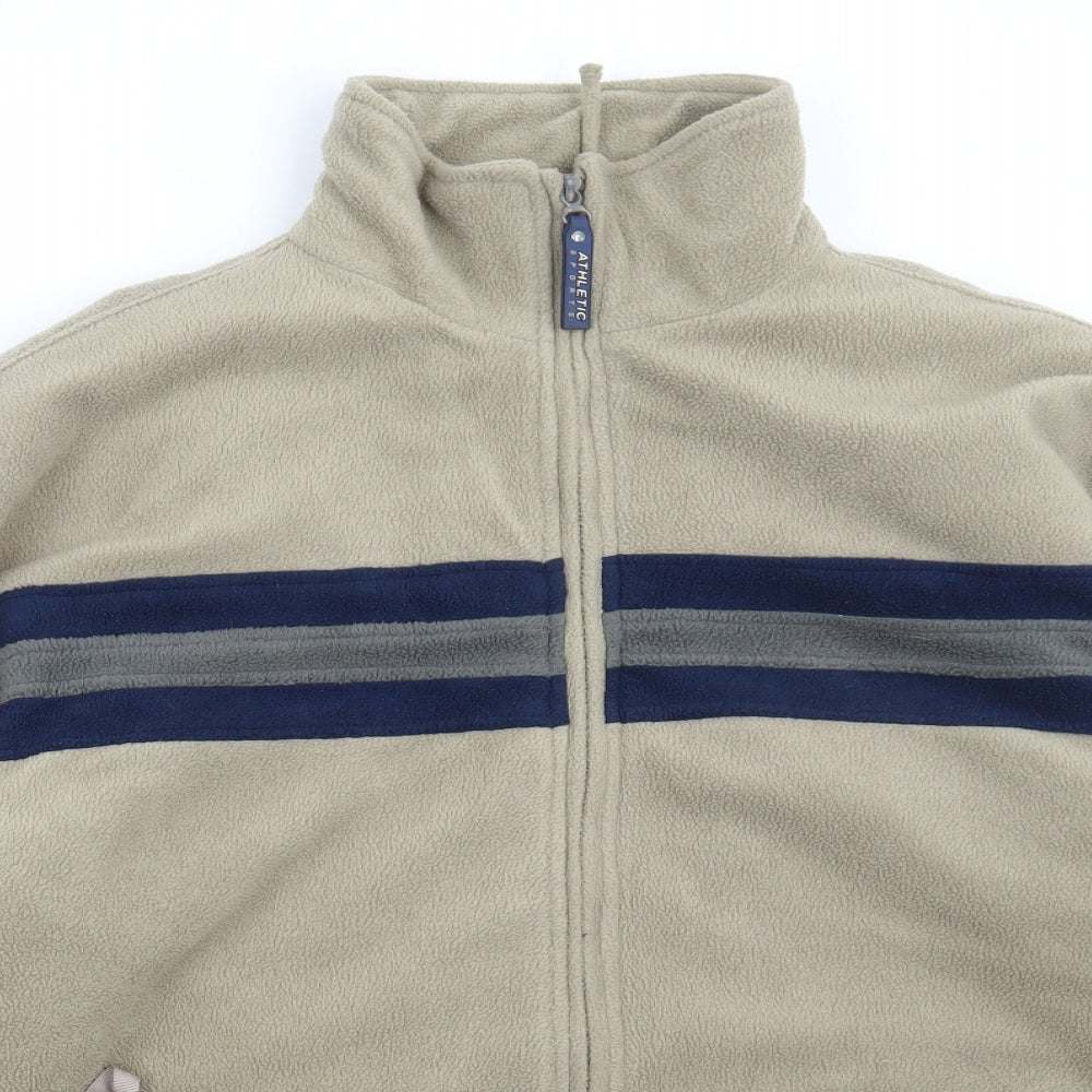 Athletic Sports Mens Beige Jacket Size L Zip