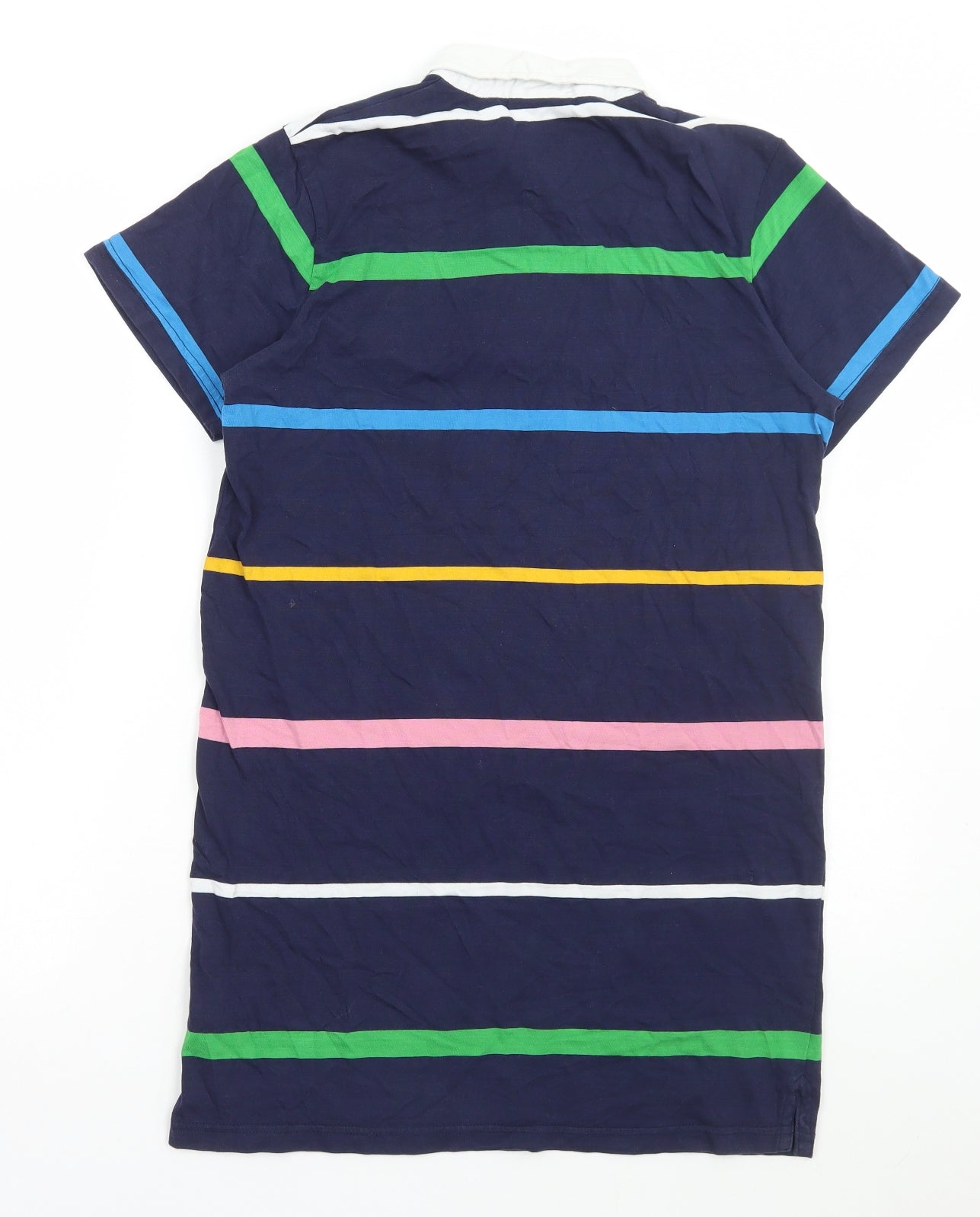 FILA Womens Multicoloured Striped Cotton T-Shirt Dress Size XS Collared Button
