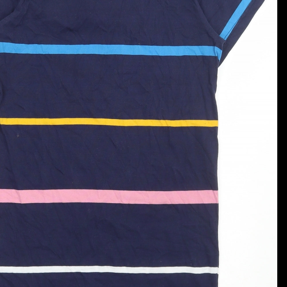 FILA Womens Multicoloured Striped Cotton T-Shirt Dress Size XS Collared Button