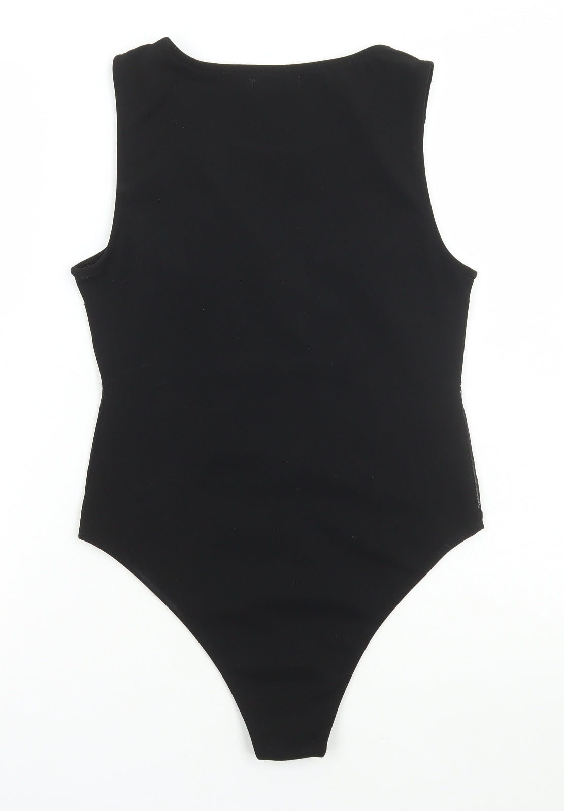 Vera & Lucy Womens Black Polyester Bodysuit One-Piece Size L Snap - Cut out