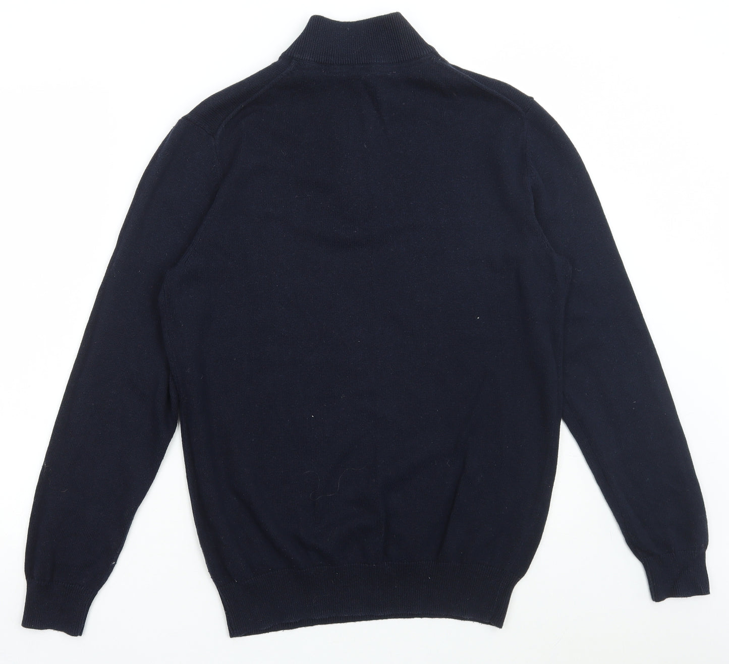 Crew Clothing Mens Blue Collared Cotton Pullover Jumper Size M