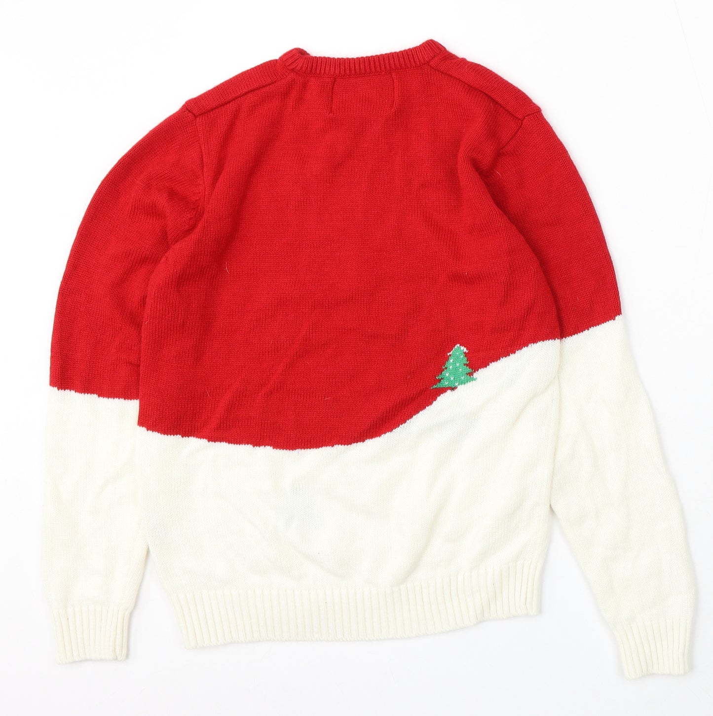Cedar Wood State Womens Multicoloured Round Neck Acrylic Pullover Jumper Size S - Christmas