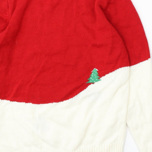 Cedar Wood State Womens Multicoloured Round Neck Acrylic Pullover Jumper Size S - Christmas