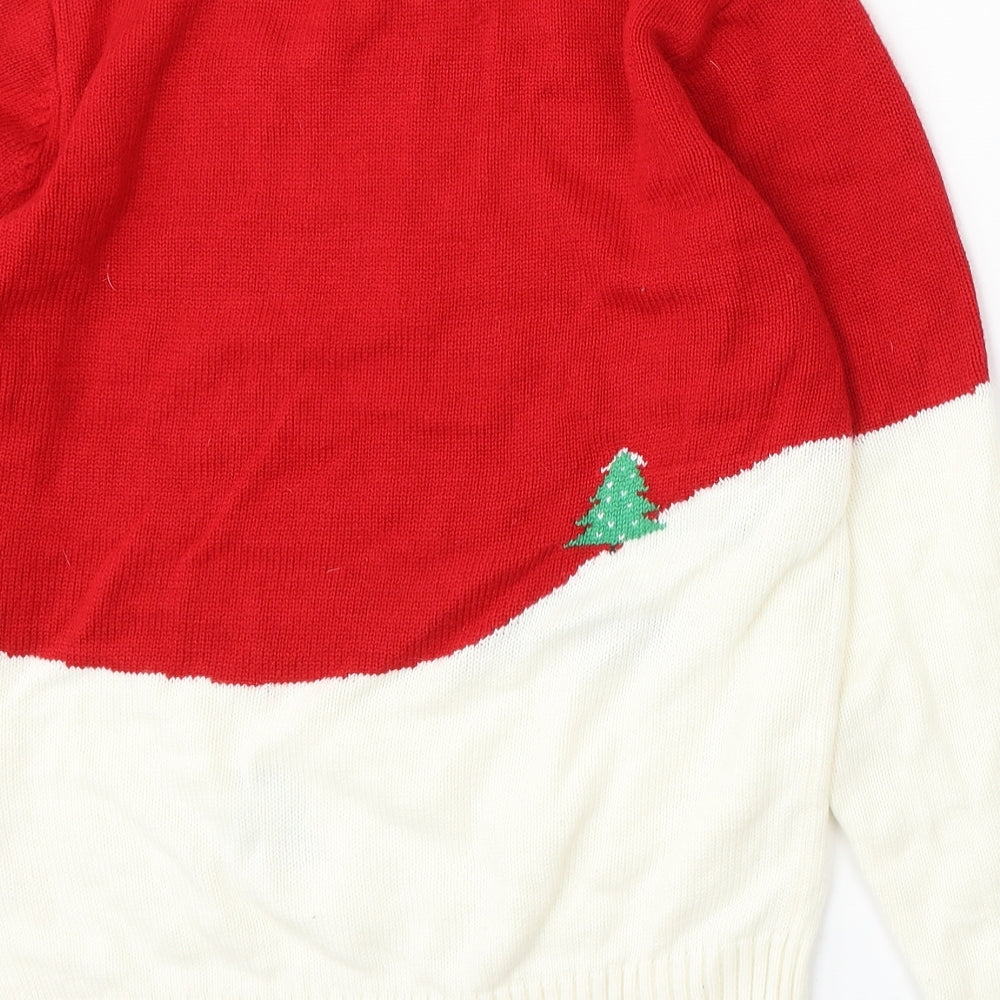 Cedar Wood State Womens Multicoloured Round Neck Acrylic Pullover Jumper Size S - Christmas