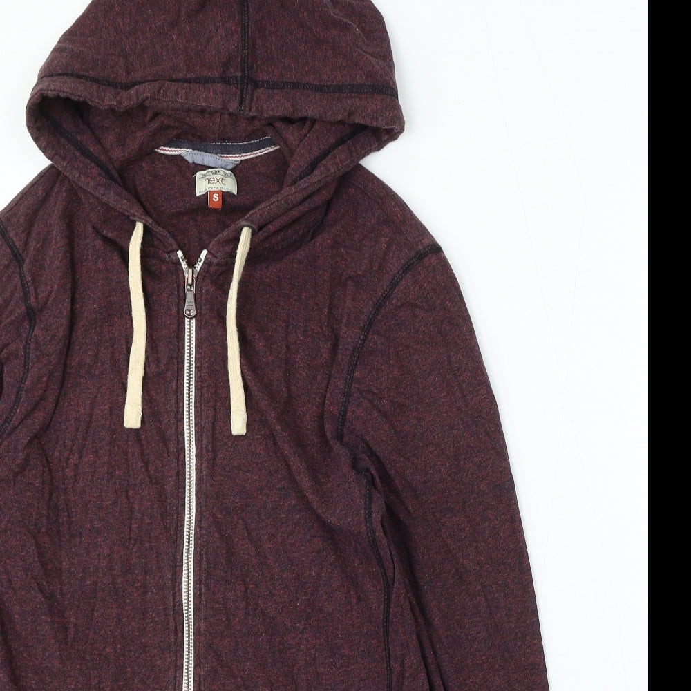 NEXT Mens Red Cotton Full Zip Hoodie Size S