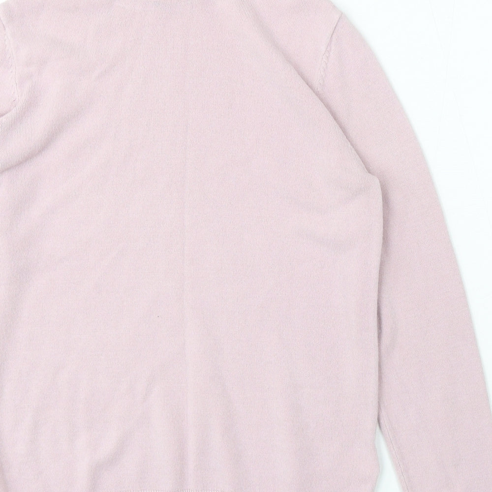 Marks and Spencer Womens Pink Round Neck Acrylic Pullover Jumper Size 12