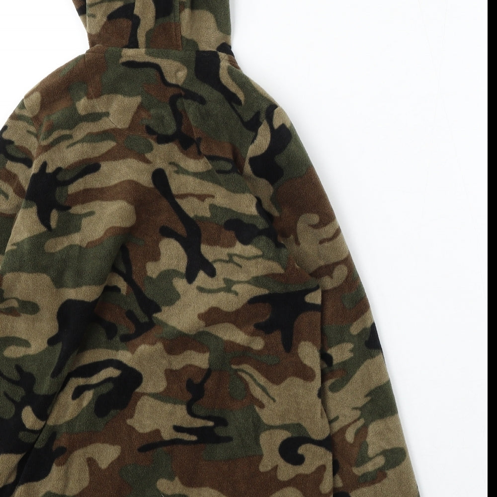 Peter Storm Boys Green Camouflage Polyester Full Zip Hoodie Size 11-12 Years Zip