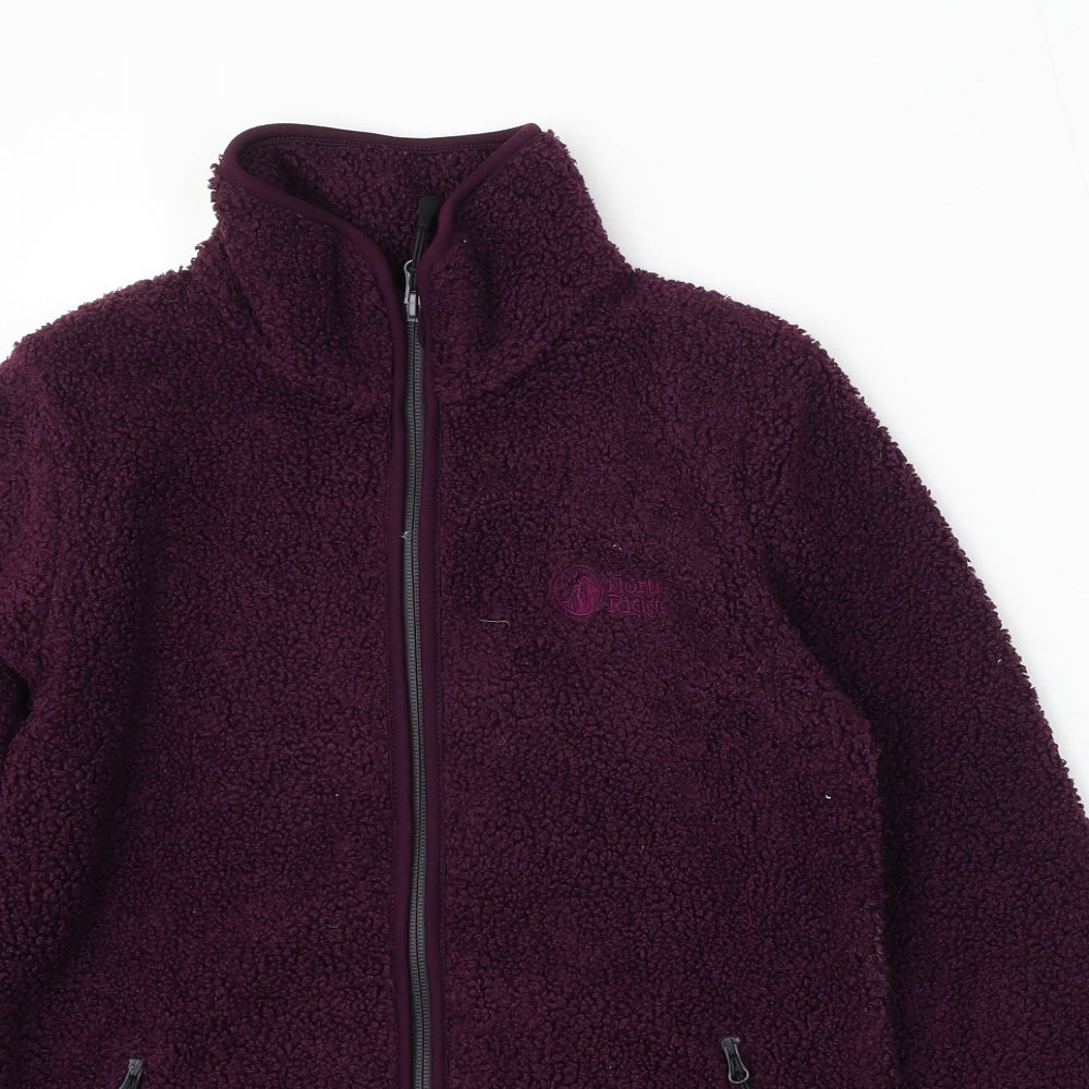 North Ridge Womens Purple Polyester Full Zip Sweatshirt Size 10 Zip