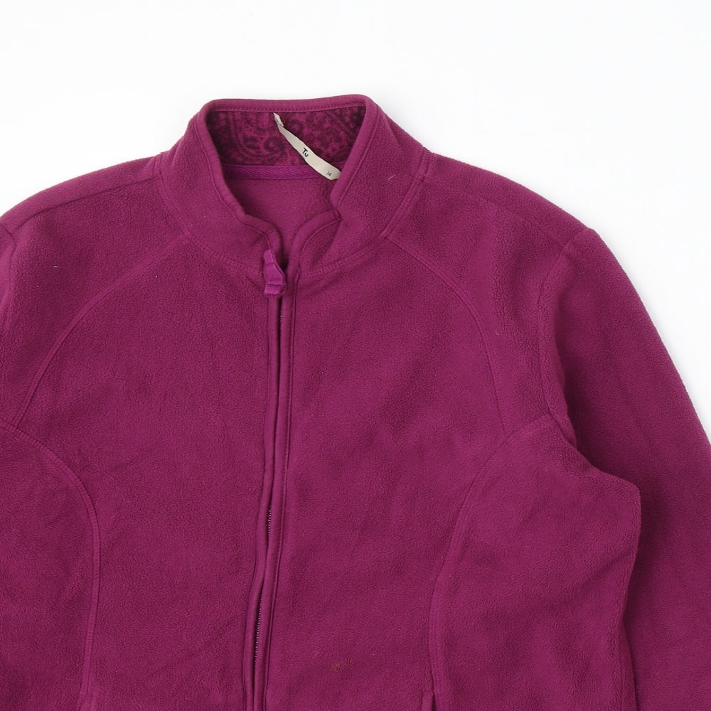 TU Womens Purple Polyester Full Zip Sweatshirt Size 14 Zip