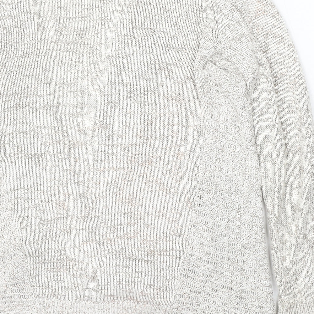 Gap Womens Beige Round Neck Cotton Wrap Jumper Size S