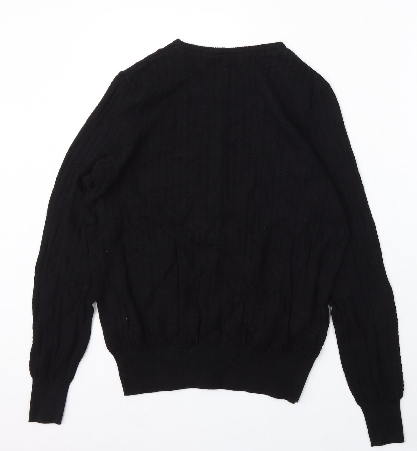 Papaya Womens Black Round Neck Cotton Cardigan Jumper Size 16