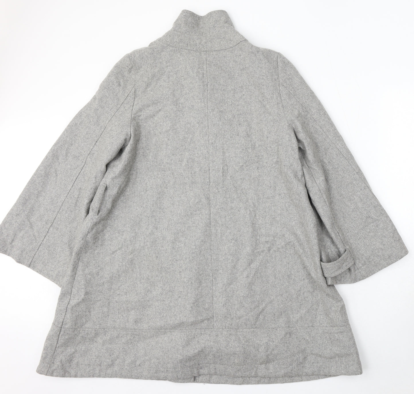 Ethel Austin Womens Grey Pea Coat Coat Size 12 Button