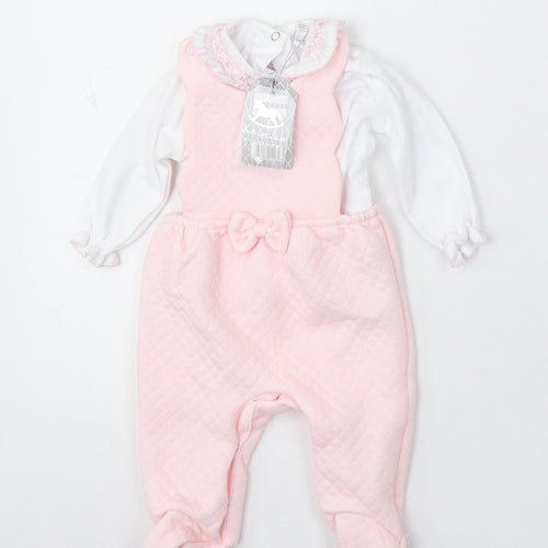Rockabye-Baby Girls Pink Cotton Babygrow One-Piece Size 0-3 Months Snap