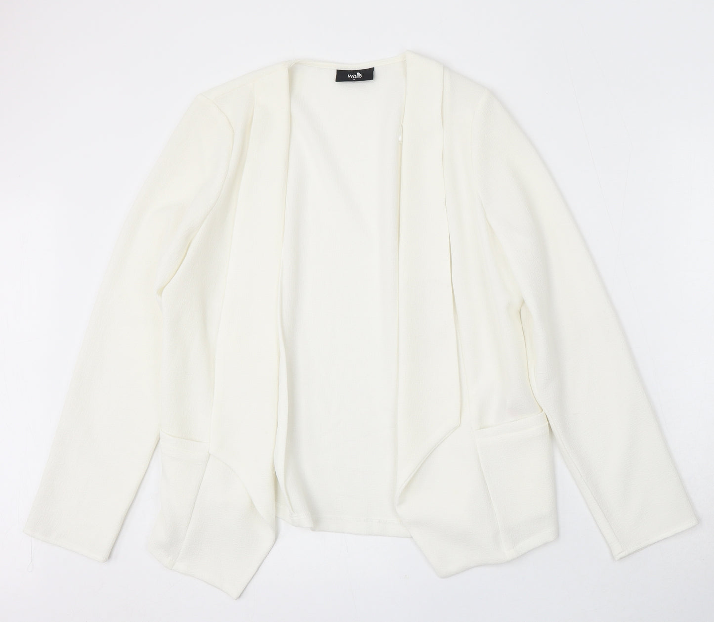 Wallis Womens Ivory V-Neck Polyester Cardigan Jumper Size M