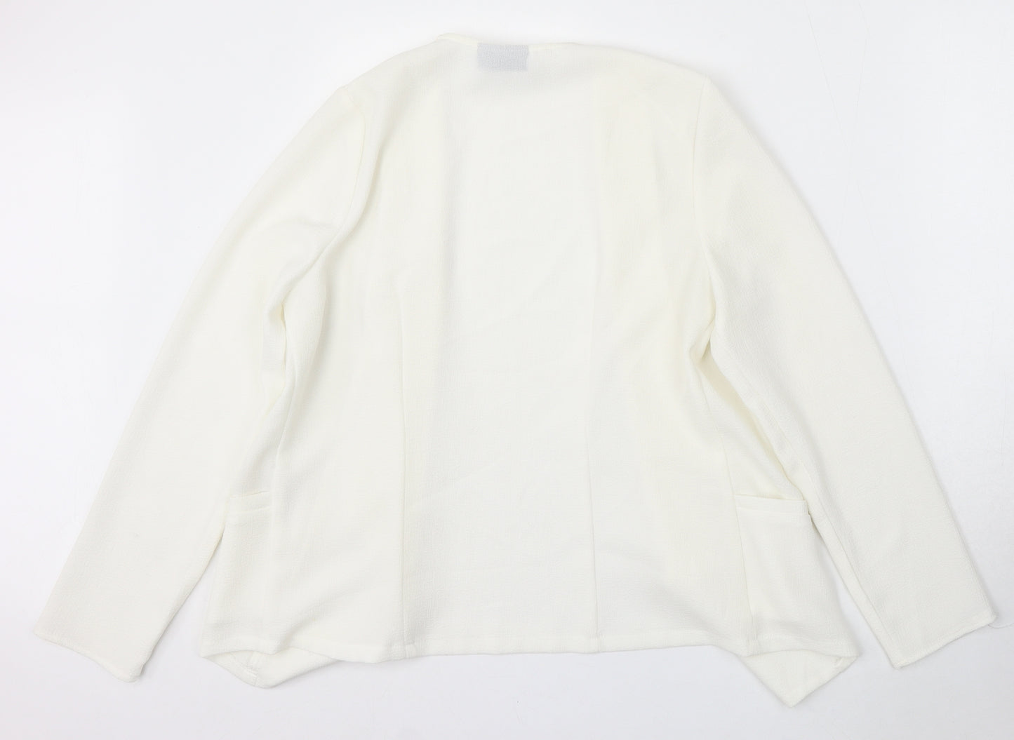 Wallis Womens Ivory V-Neck Polyester Cardigan Jumper Size M