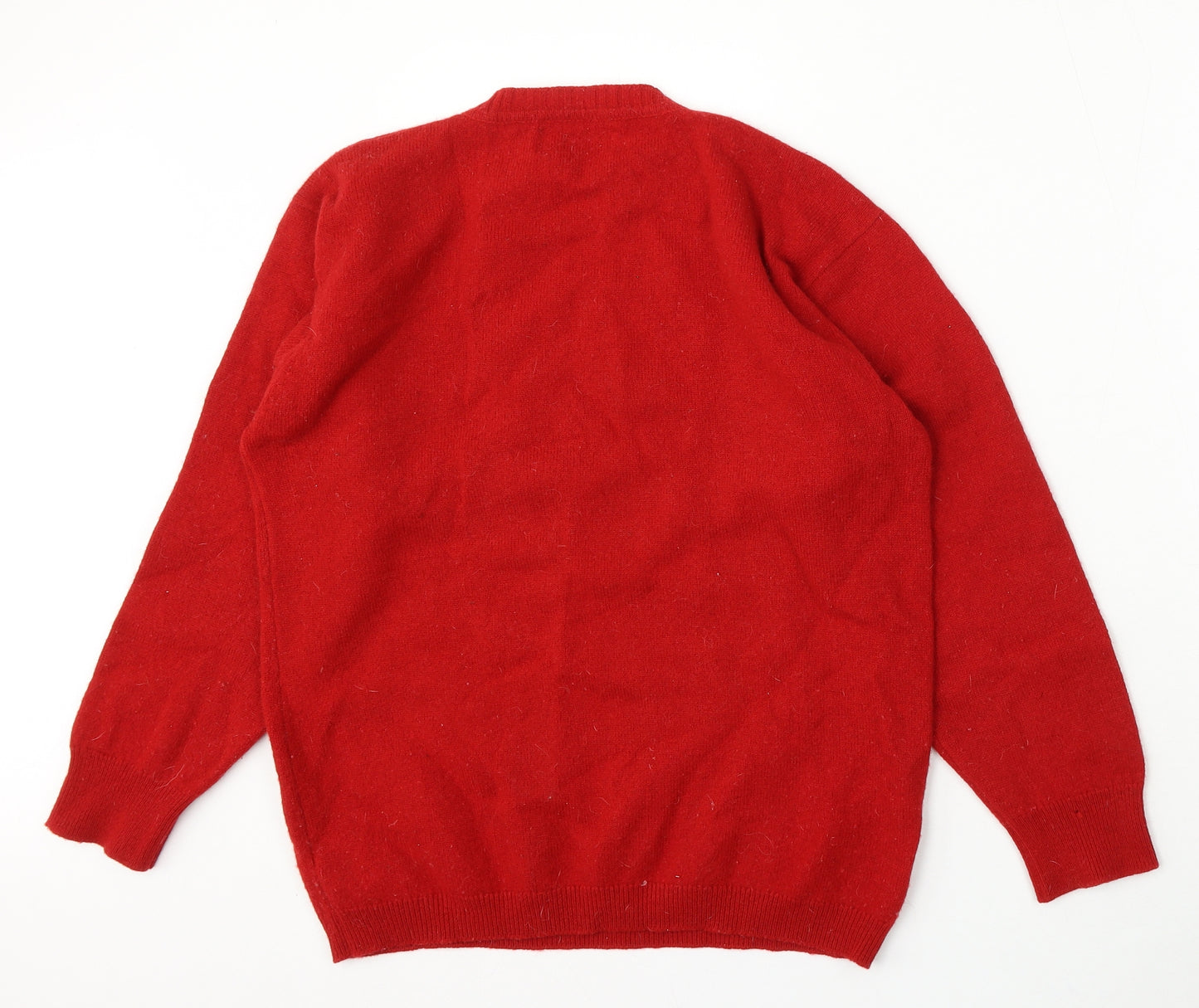 Pringle Womens Red Round Neck Wool Pullover Jumper Size S - Golfing