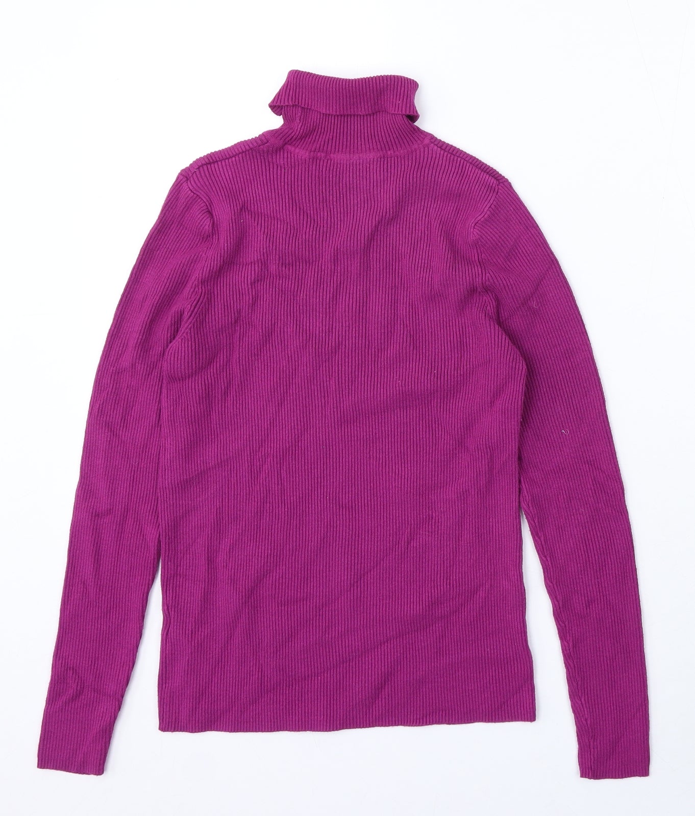 Marks and Spencer Womens Purple Roll Neck Viscose Pullover Jumper Size 14