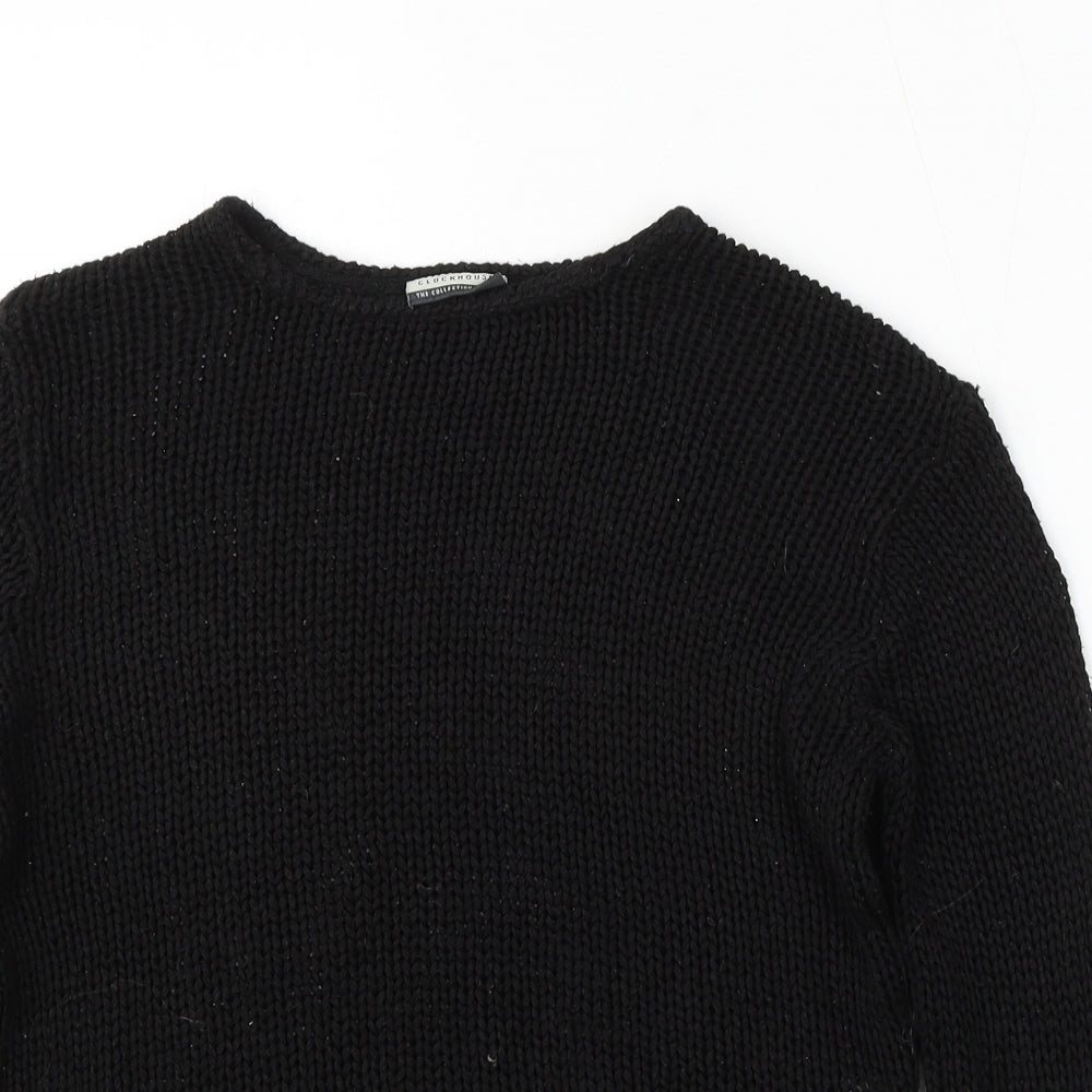 Clockhouse Womens Black Round Neck Acrylic Pullover Jumper Size 12