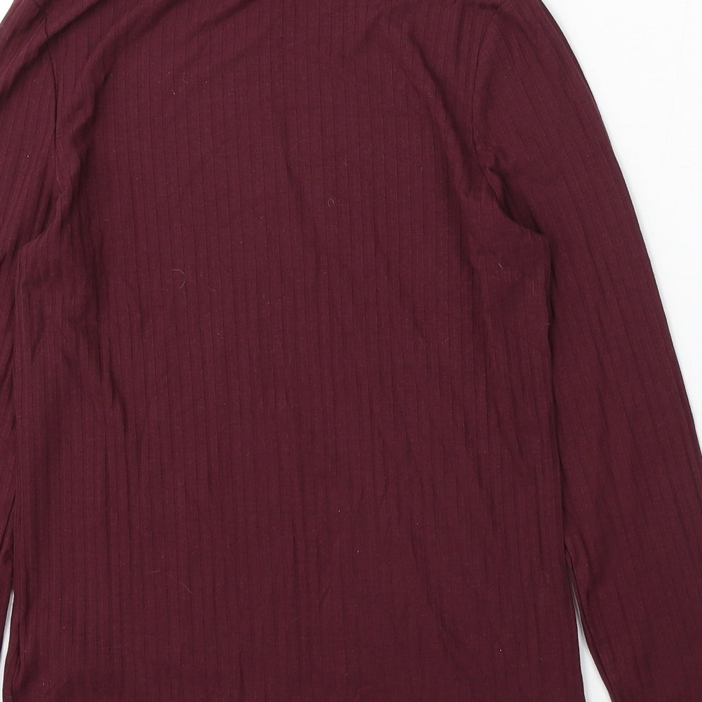 New Look Womens Purple Roll Neck Polyester Pullover Jumper Size 16