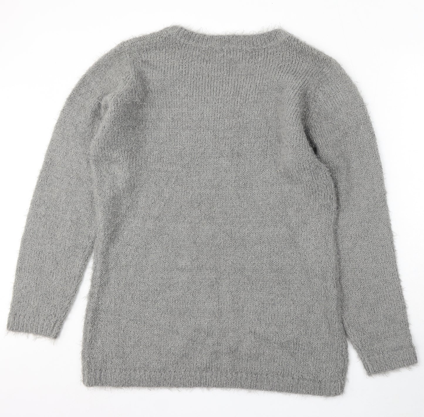 Brave Soul Womens Grey Round Neck Polyester Pullover Jumper Size 20