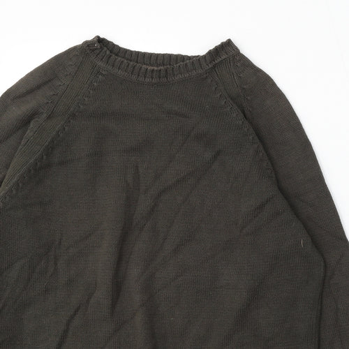 BHS Mens Green Round Neck Cotton Pullover Jumper Size S