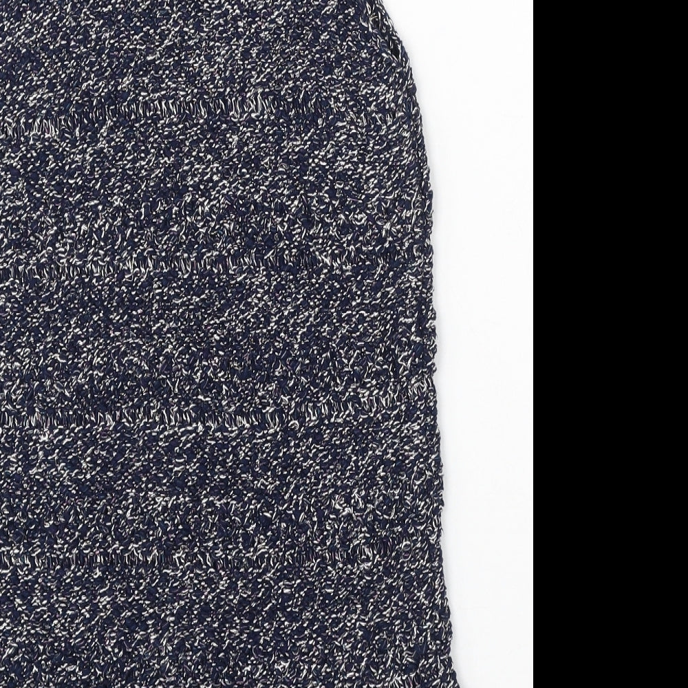 F&F Womens Blue V-Neck Cotton Vest Jumper Size 12