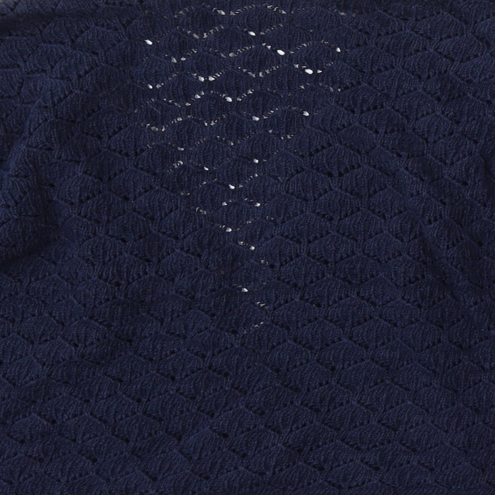 Pure & Natural Womens Blue V-Neck Cotton Cardigan Jumper Size M