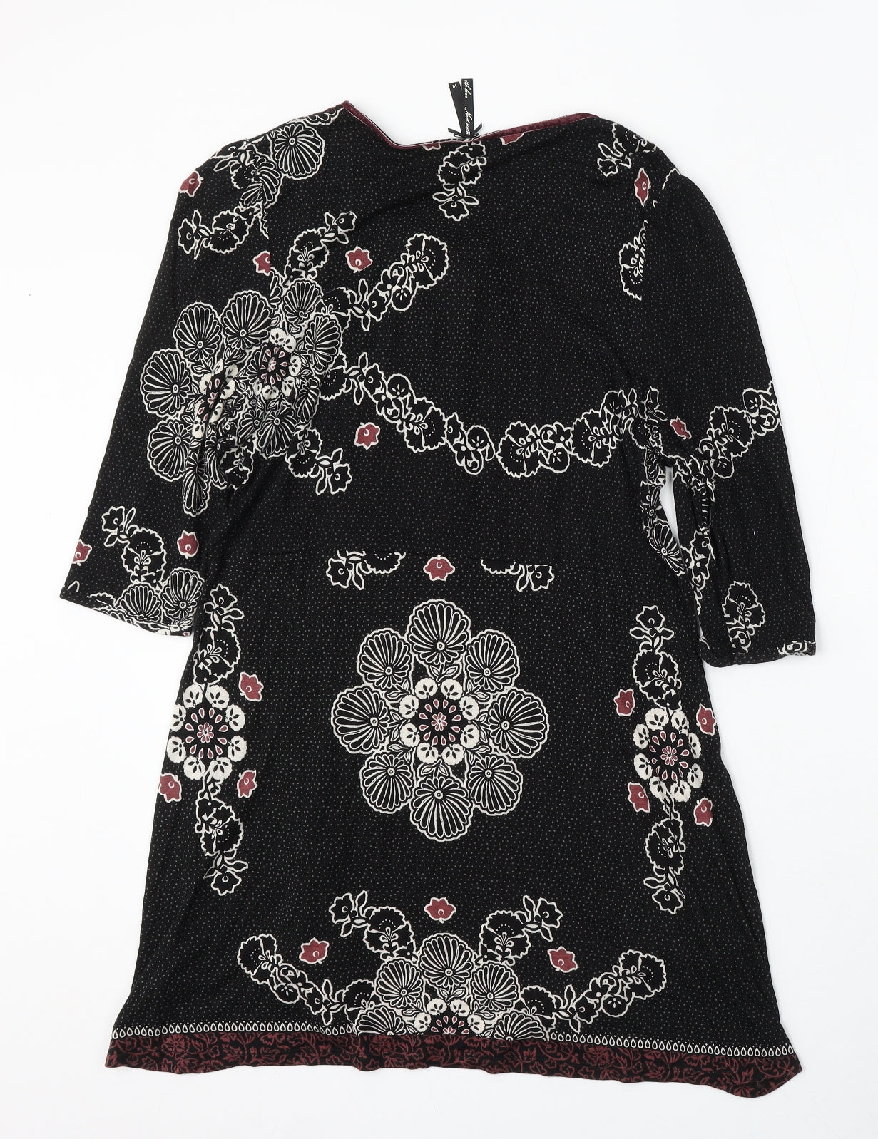 NEXT Womens Black V-Neck Polka Dot Viscose Pullover Jumper Size 16