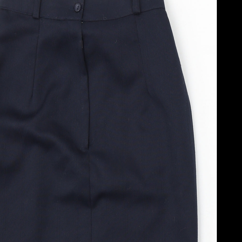 Preworn Womens Blue Viscose Straight & Pencil Skirt Size 14 Zip