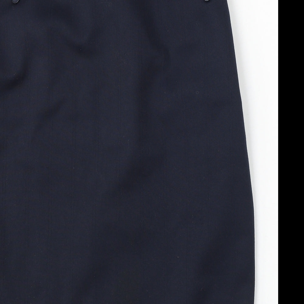 Preworn Womens Blue Viscose Straight & Pencil Skirt Size 14 Zip