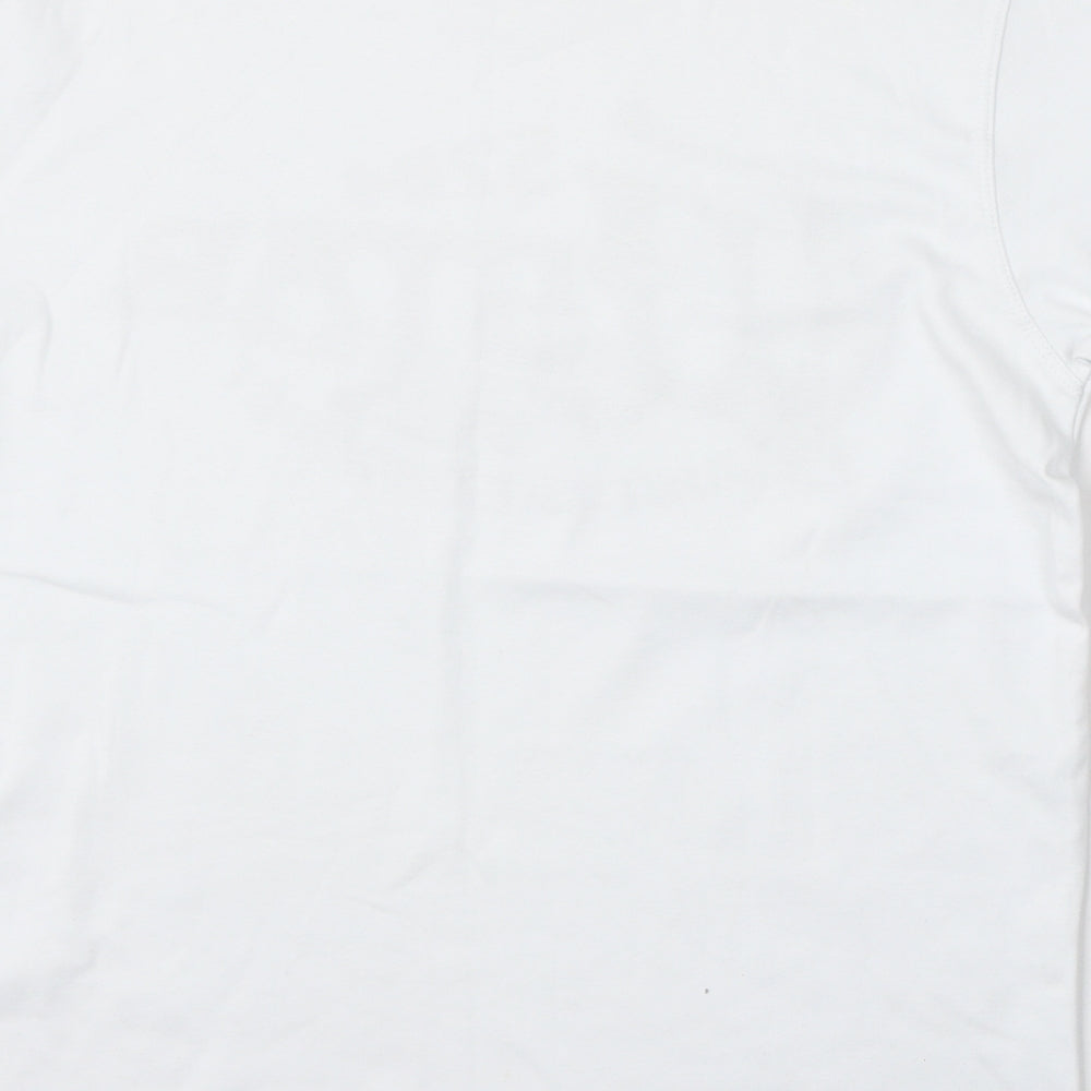 G Star Mens White Cotton T-Shirt Size M Round Neck