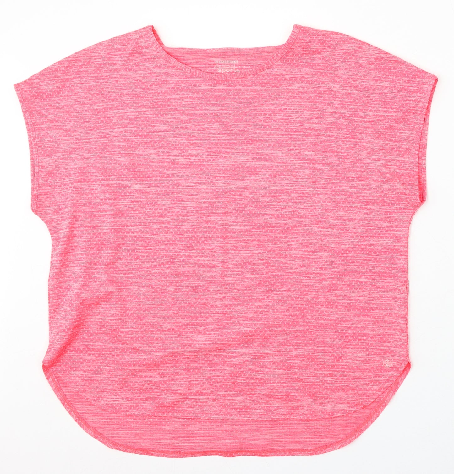 Dunnes Stores Womens Pink Polyester Basic T-Shirt Size L Round Neck