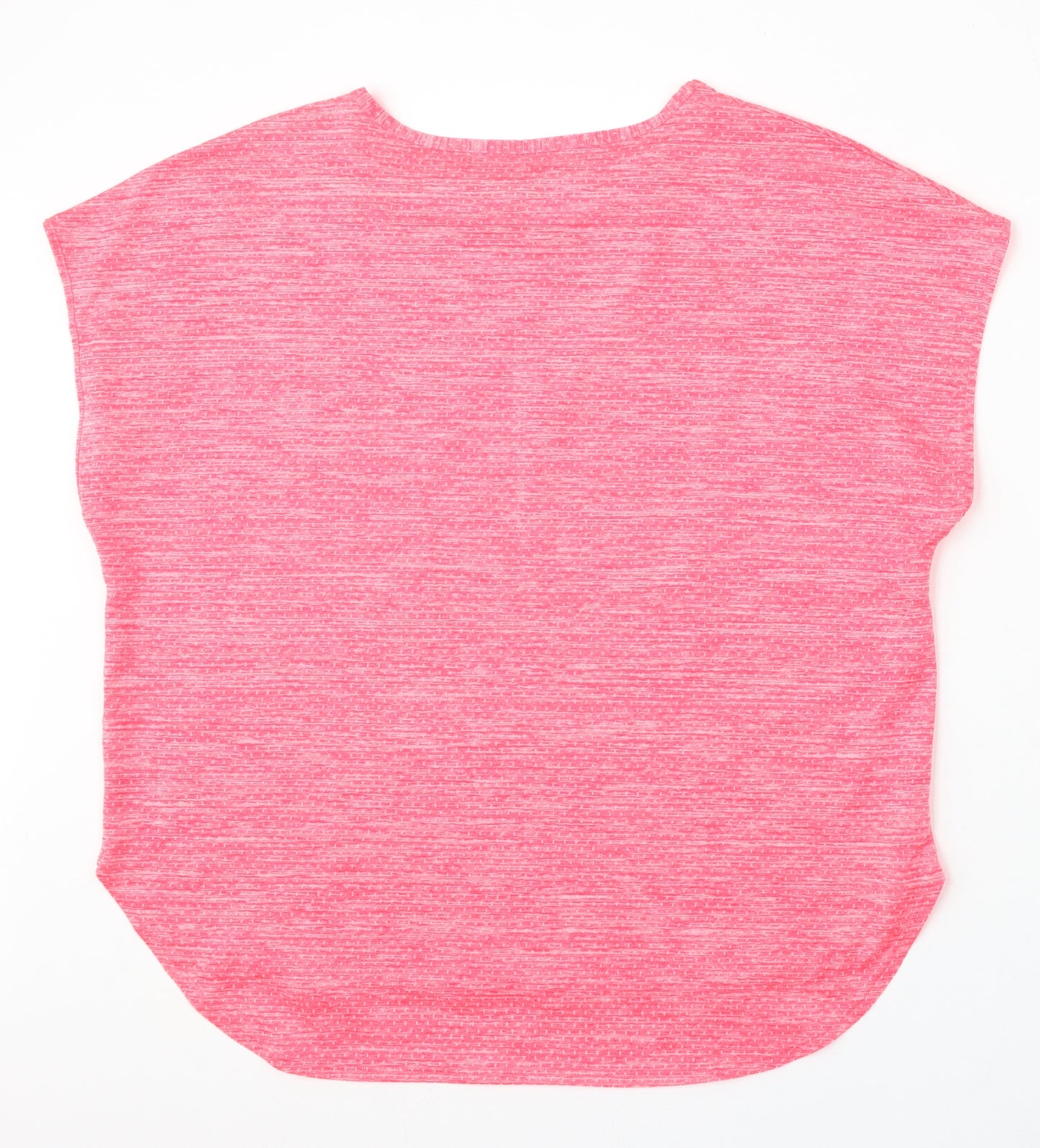 Dunnes Stores Womens Pink Polyester Basic T-Shirt Size L Round Neck