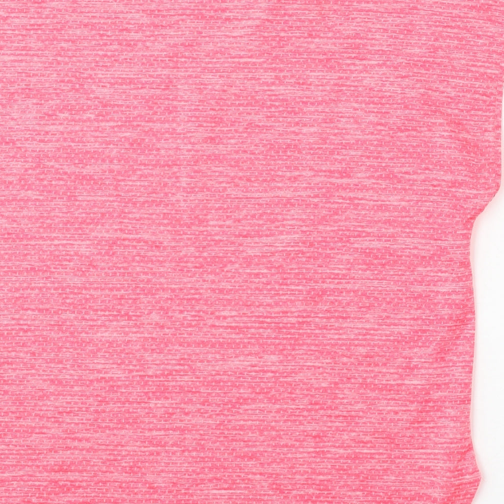 Dunnes Stores Womens Pink Polyester Basic T-Shirt Size L Round Neck