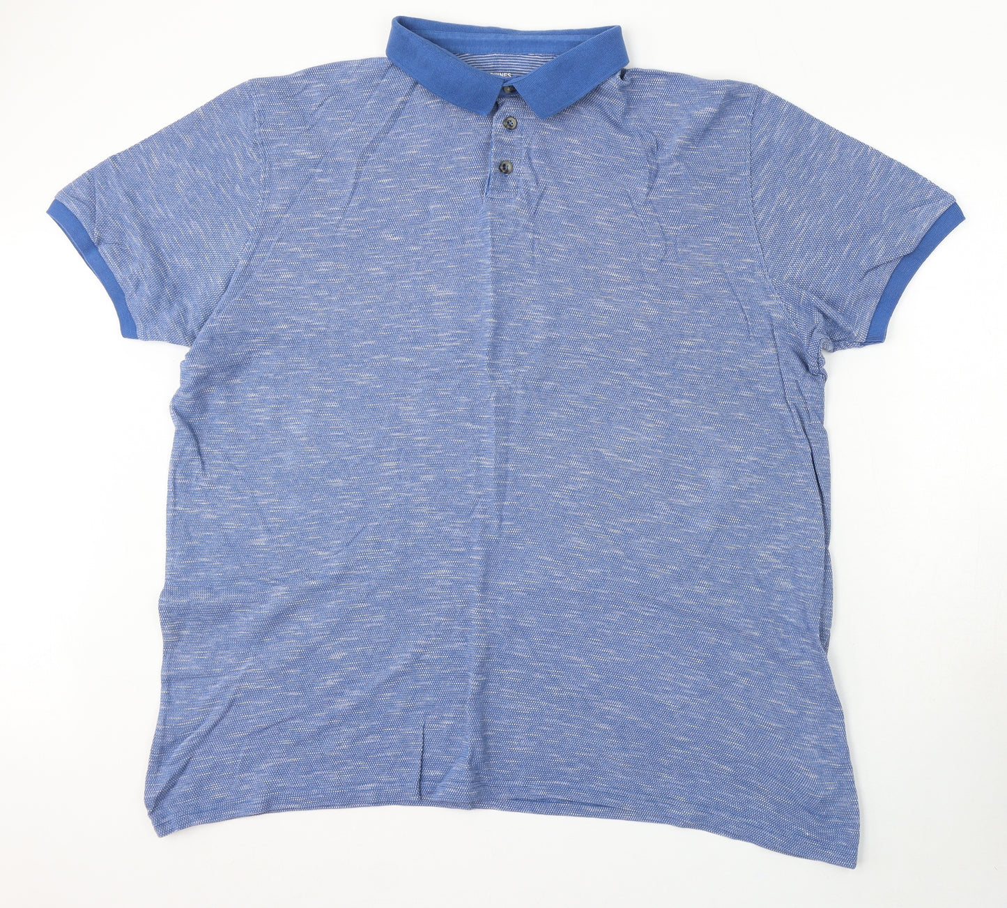 Dunnes Stores Mens Blue Cotton Polo Size 3XL Collared Button