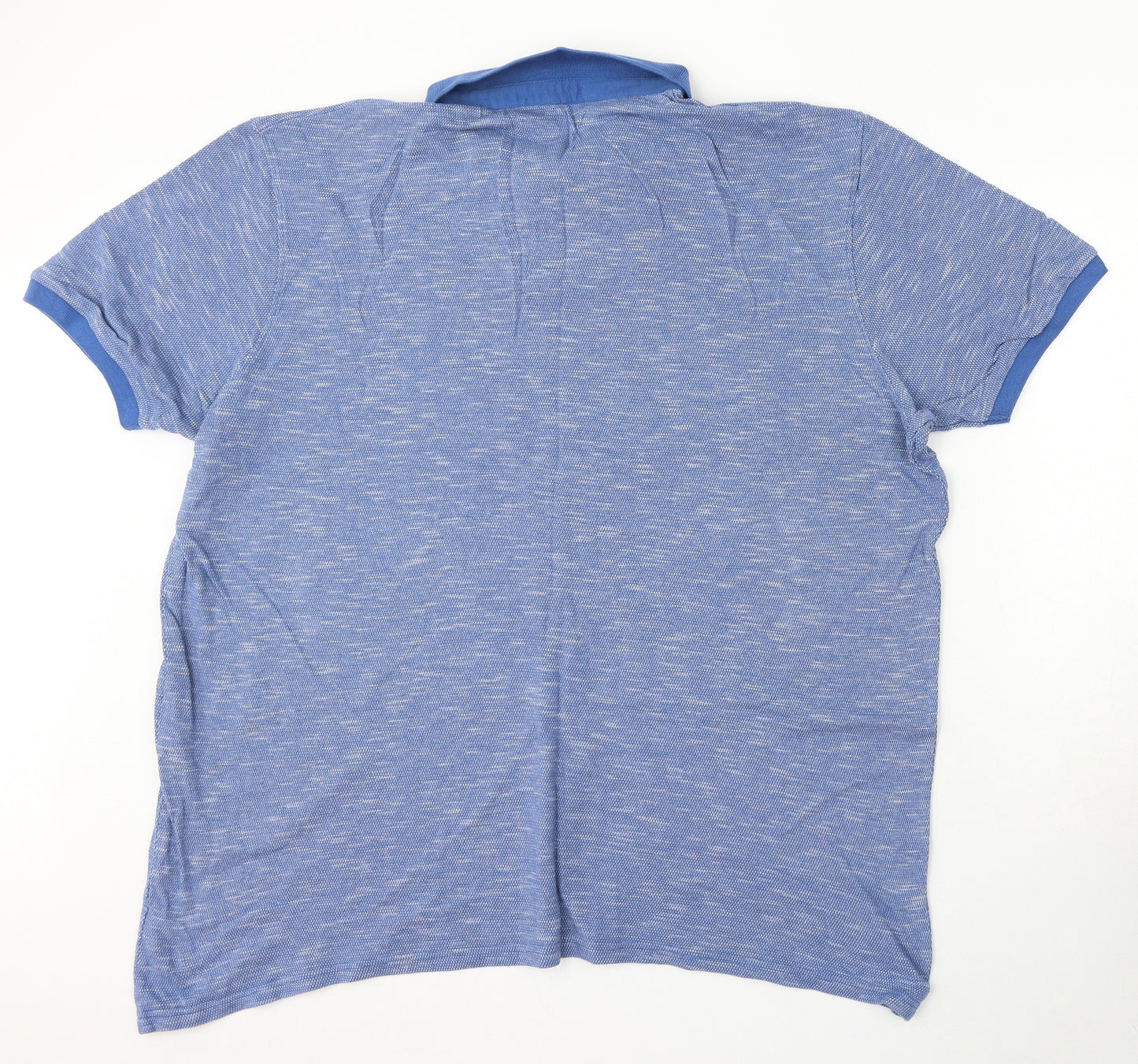 Dunnes Stores Mens Blue Cotton Polo Size 3XL Collared Button