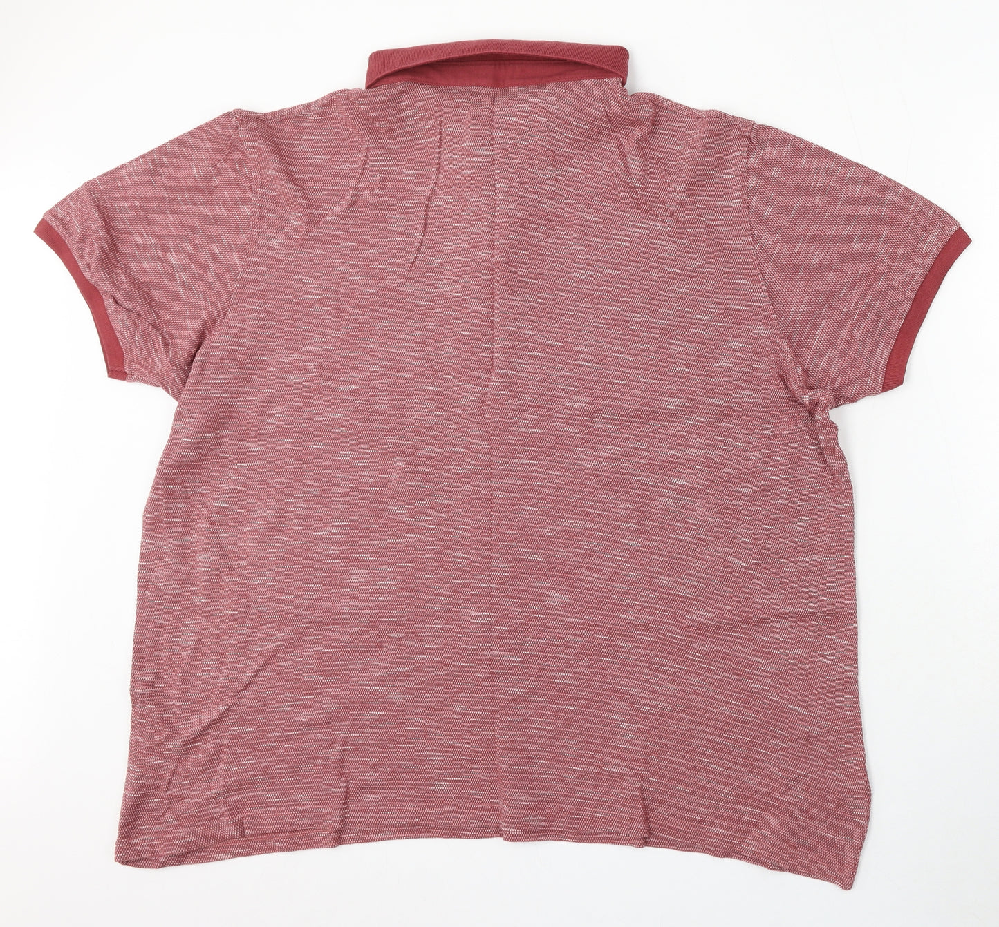 Dunnes Stores Mens Red Cotton Polo Size 3XL Collared Button