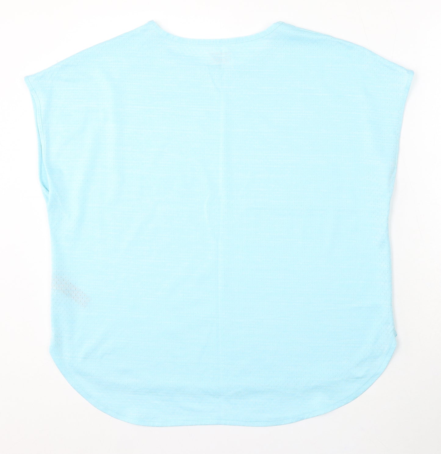 Dunnes Stores Womens Blue Polyester Basic T-Shirt Size L Round Neck