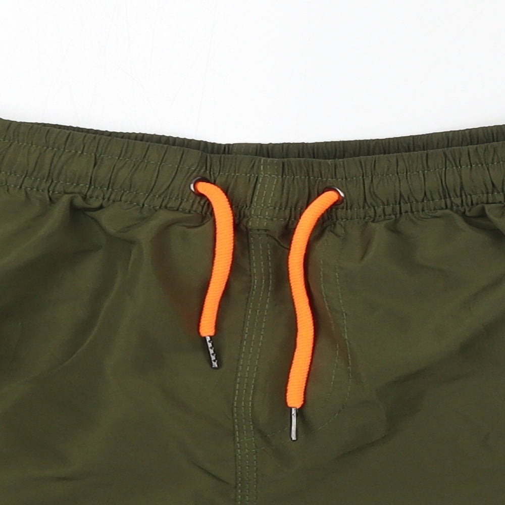 HUGO BOSS Boys Green Polyester Sweat Shorts Size XL Regular Drawstring - Swim Shorts