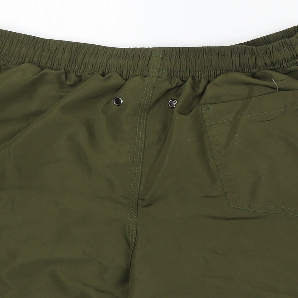 HUGO BOSS Boys Green Polyester Sweat Shorts Size XL Regular Drawstring - Swim Shorts