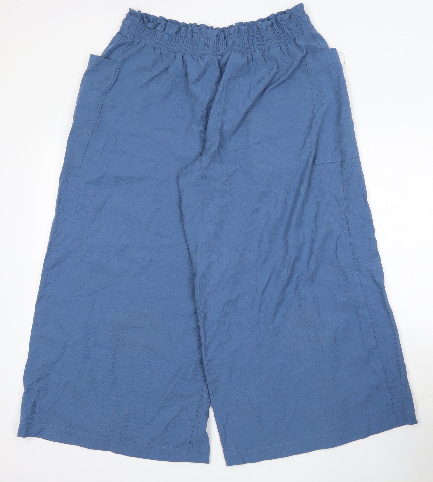 TU Womens Blue Polyester Trousers Size 16 L25 in Regular Drawstring