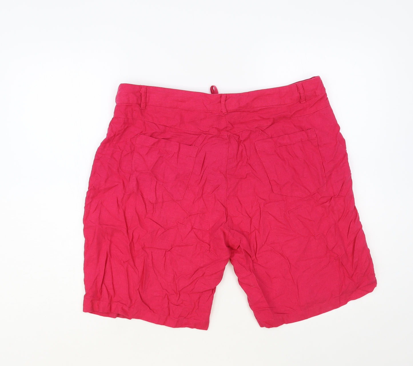 Mystify Womens Pink Linen Bermuda Shorts Size 16 L9 in Regular Drawstring