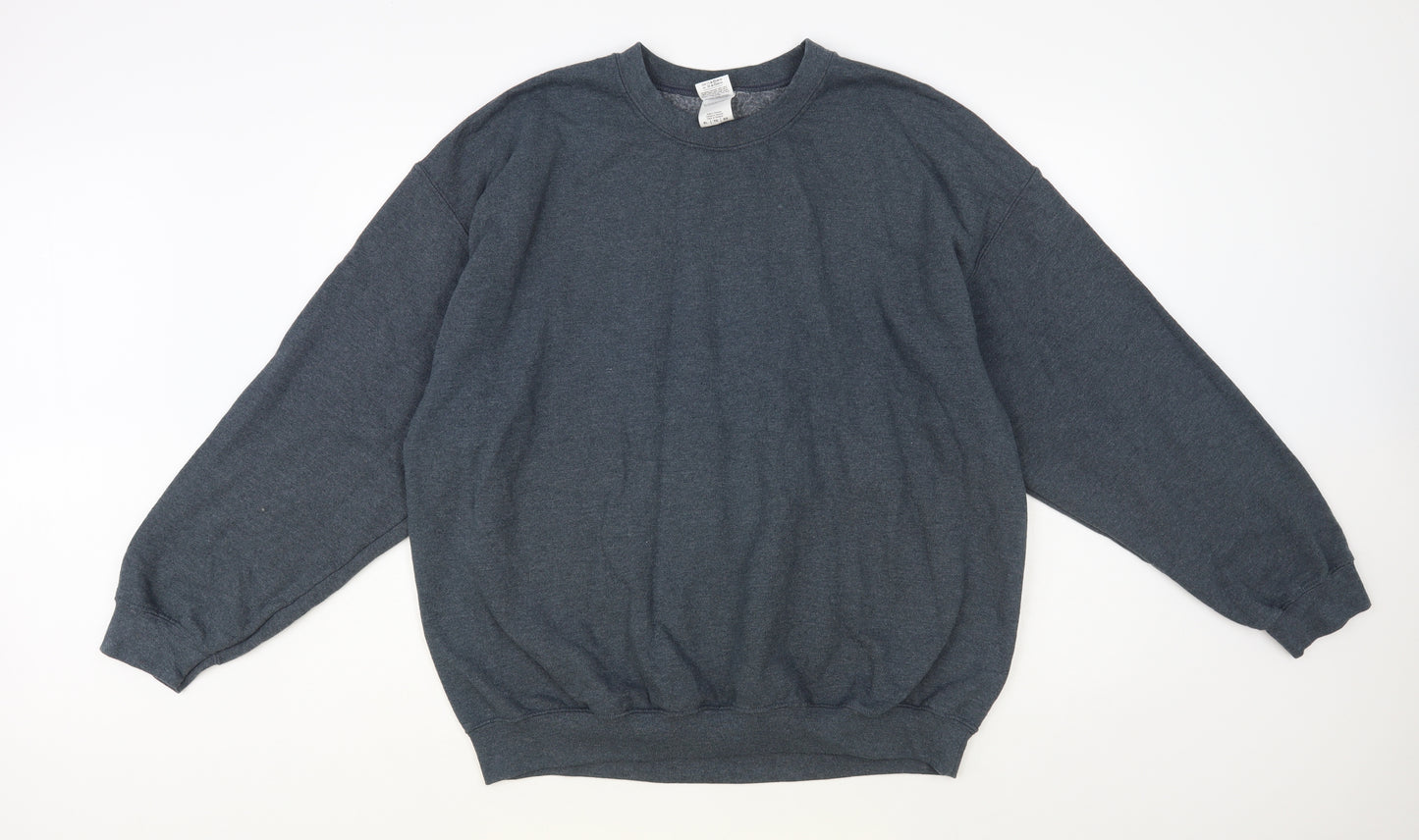 Gildan Mens Grey Cotton Pullover Sweatshirt Size XL