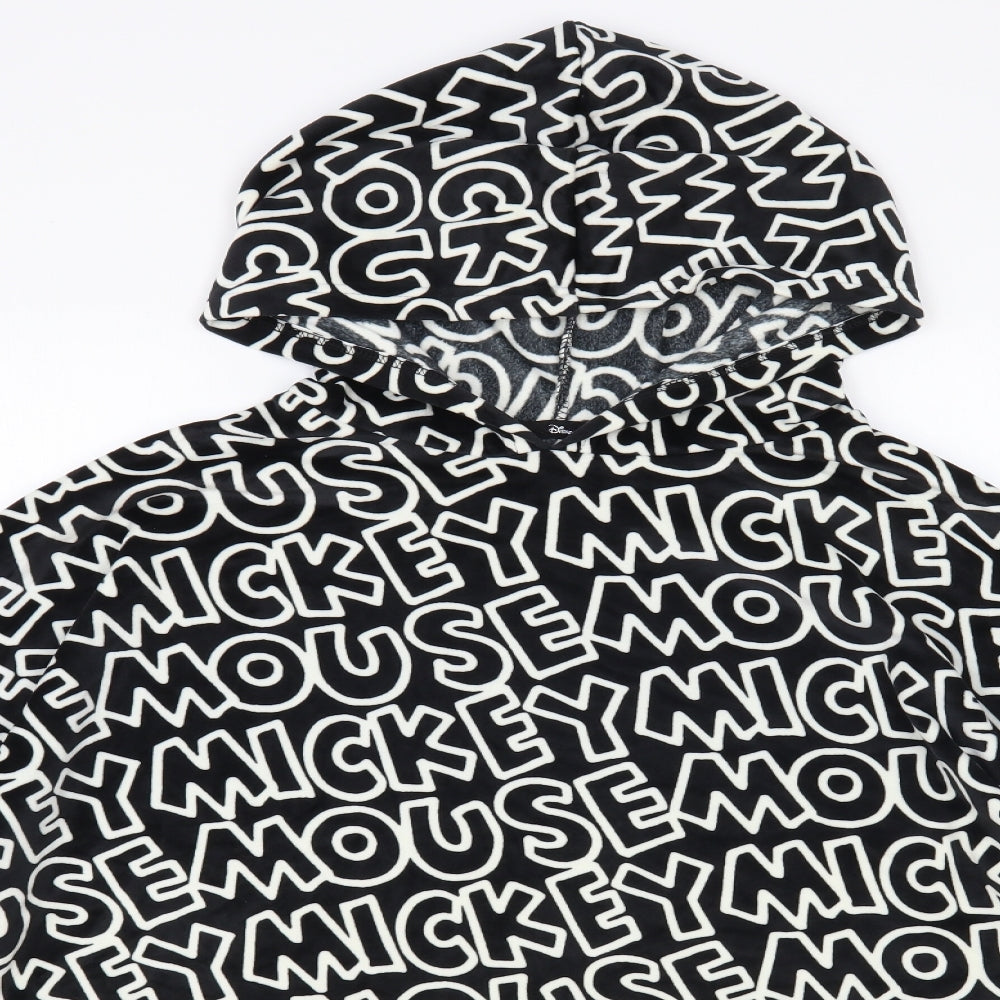 Primark Womens Black Geometric Polyester Pullover Hoodie Size 14 Pullover - Mickey Mouse