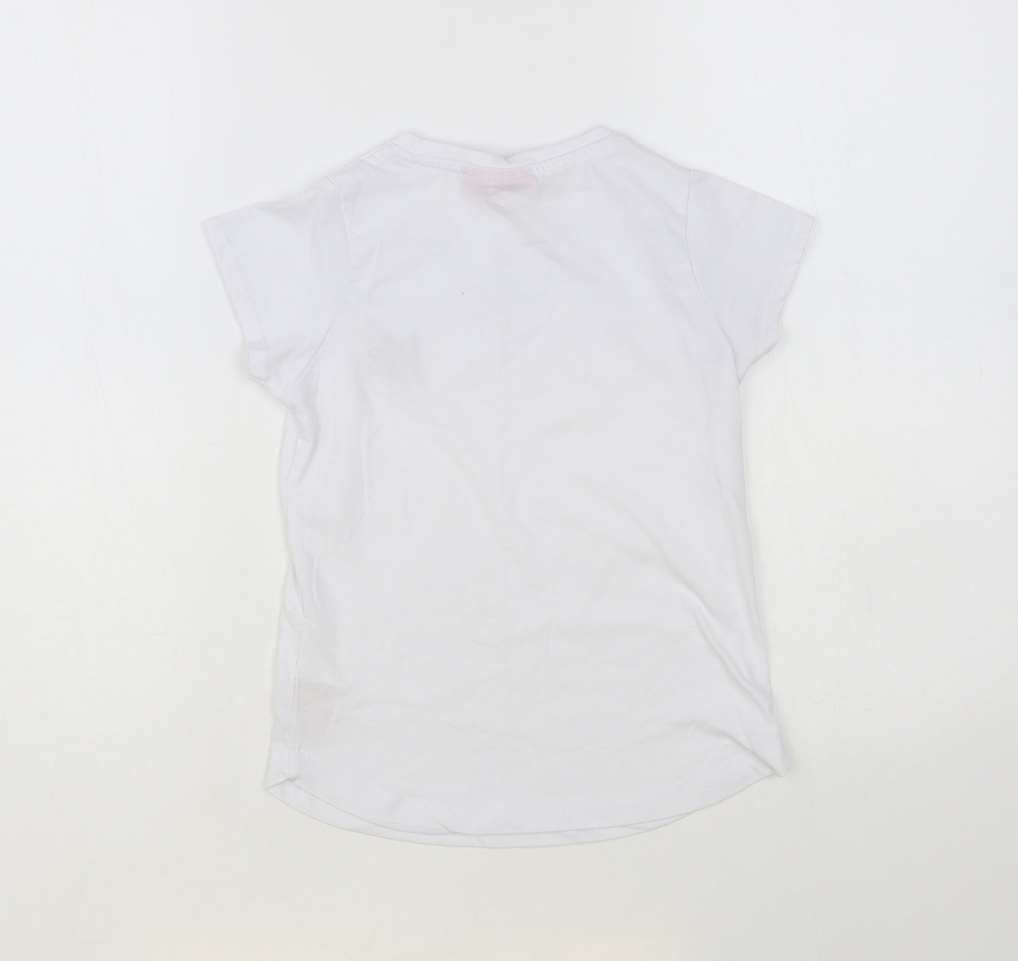 LA Gear Girls White Polyester Basic T-Shirt Size 7-8 Years V-Neck Pullover